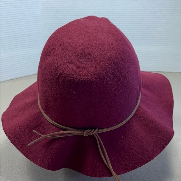 Bad Bones Burgundy Wool Felt Boho Concho Floppy Hat - Picture 9 of 12